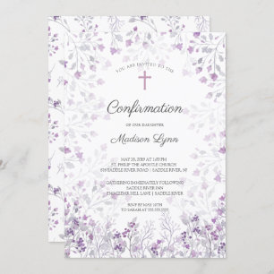 Aquarellfarben - Bestätigung der violetten Blumen Einladung