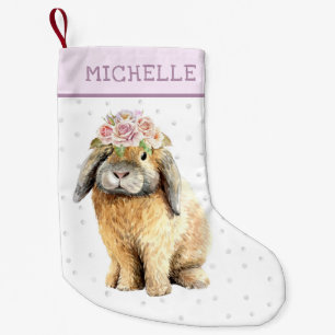 Aquarellfarben Bläschen Kaninchen Personalisierter Kleiner Weihnachtsstrumpf