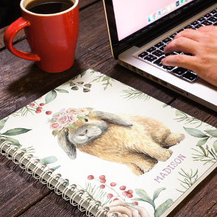 Aquarellfarben Bläschen Kaninchen Personalisierter Notizblock