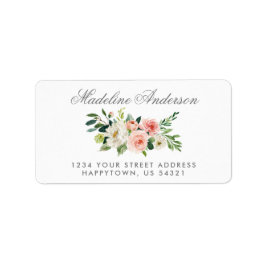 Aquarellfarben Bläschen Rosa Blau Silber Adresse Adressaufkleber