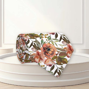 Aquarellfarben Bläserner Herbst Blume Krawatte