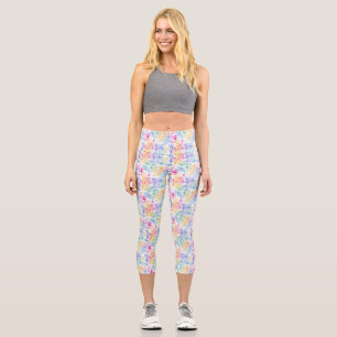 Aquarellfarben Bläsernes Nahtloses Muster Capri Leggings