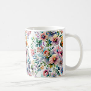 Aquarellfarben Bläsernes Nahtloses Muster Kaffeetasse
