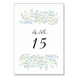 Aquarellfarben-Blätter bei Hochzeiten von Grünem H Tischnummer