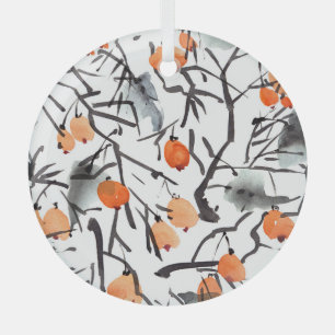 Aquarellfarben Blätter Ornament Aus Glas