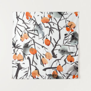 Aquarellfarben Blätter Wandteppich