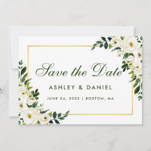 Aquarellfarben Blau-Weiß-Gold Save the Date G