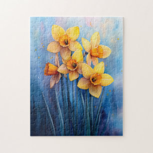 Aquarellfarben - Blaue Hintergrundfarbe Puzzle
