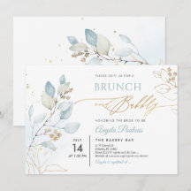 Aquarellfarben Blauer Gum Eukalyptus Brunch Bubbly