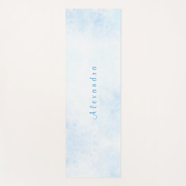 Aquarellfarben Blue Sky Personalisiert Yogamatte (Vorderseite)