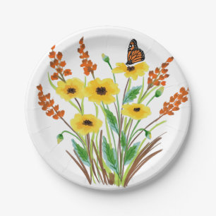 Aquarellfarben-Blume 07 Teller für Papier 7 Zoll