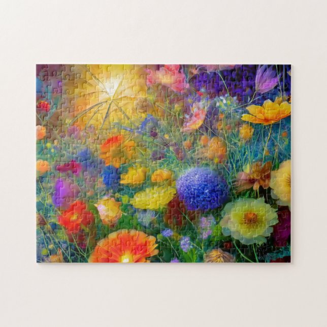 Aquarellfarben Blume 2 Foto Puzzles Internet Jigsa (Horizontal)
