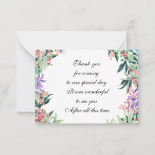 Aquarellfarben-Blume dank Karte