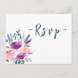Aquarellfarben-Blume, die RSVP-Postkarten hochlade Einladungspostkarte