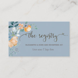 Aquarellfarben Blume Dusty Blue Wedding Registry Begleitkarte