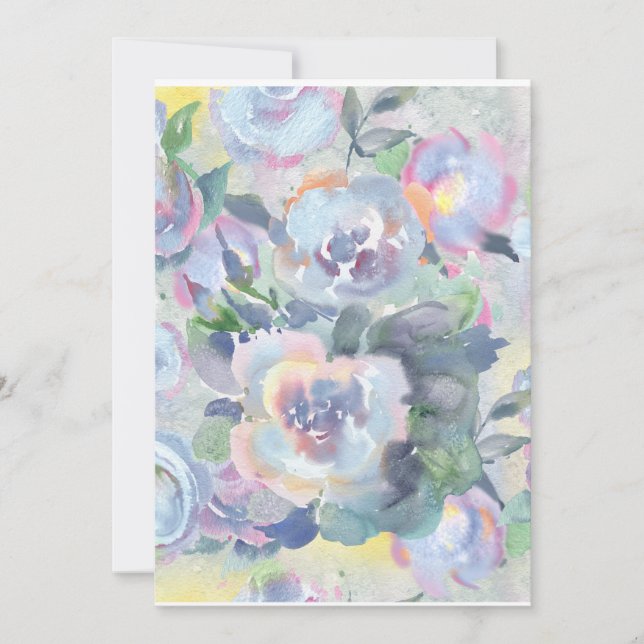 Aquarellfarben-Blume Einladung (Vorderseite)