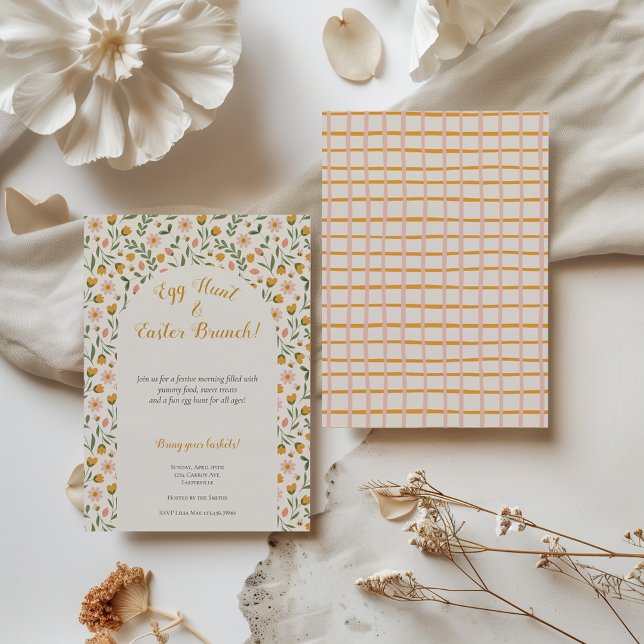 Aquarellfarben Blume Frühjahr Ostern Brunch Ei Hun Einladung (Von Creator hochgeladen)