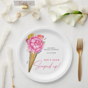 Aquarellfarben - BLUME ICE CREAM - Brautparty Pappteller