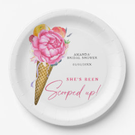 Aquarellfarben - BLUME ICE CREAM - Brautparty Pappteller