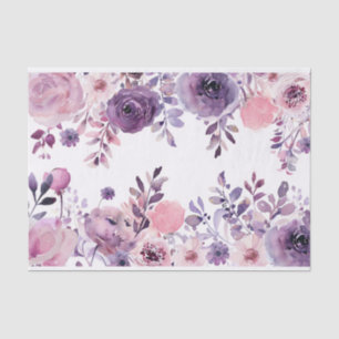 Aquarellfarben-Blume in Rosa und Lila Dekoupage Seidenpapier