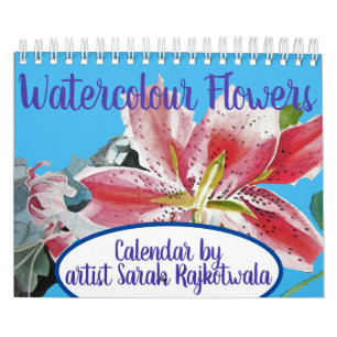 Aquarellfarben Blume Kalender Handgemalte Kunst