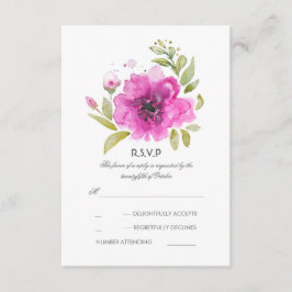 Aquarellfarben-Blume mit RSVP-Karte RSVP Karte