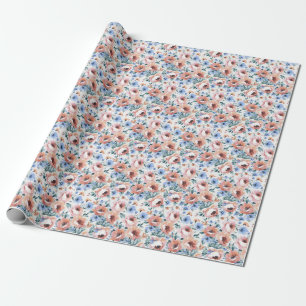 Aquarellfarben-Blume, nahtlose Musterillustrierung Geschenkpapier