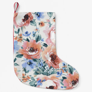 Aquarellfarben-Blume, nahtlose Musterillustrierung Kleiner Weihnachtsstrumpf