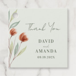 Aquarellfarben Blume Pastellgrün Geschenkanhänger