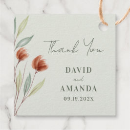 Aquarellfarben Blume Pastellgrün Geschenkanhänger