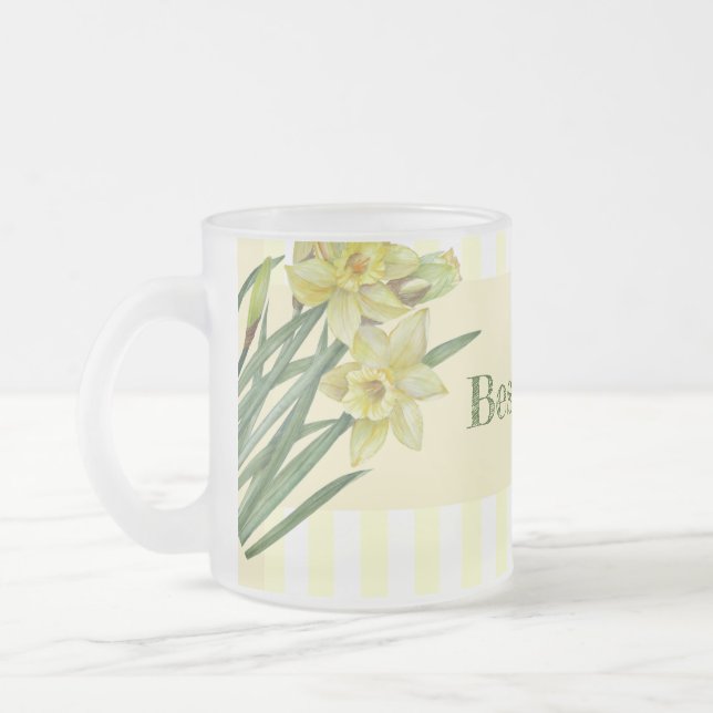 Aquarellfarben Blume Portrait Illustration Mattglastasse (Links)