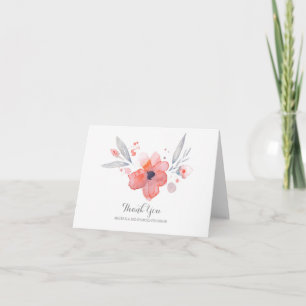 Aquarellfarben Blume Romantische Hochzeit Danke