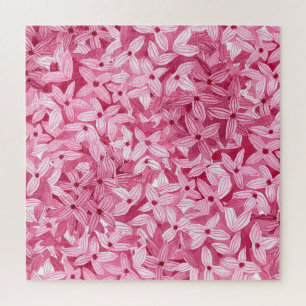 Aquarellfarben-Blume: rosa, blühende Hintergrundfa Puzzle