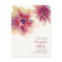 Aquarellfarben-Blume Save the Date Postkarten