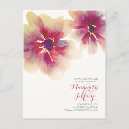 Aquarellfarben-Blume Save the Date Postkarten