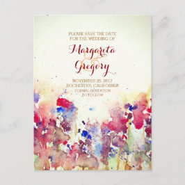 Aquarellfarben-Blume Save the Date Postkarten