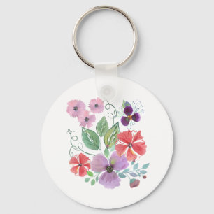 Aquarellfarben-Blume. Schlüsselanhänger