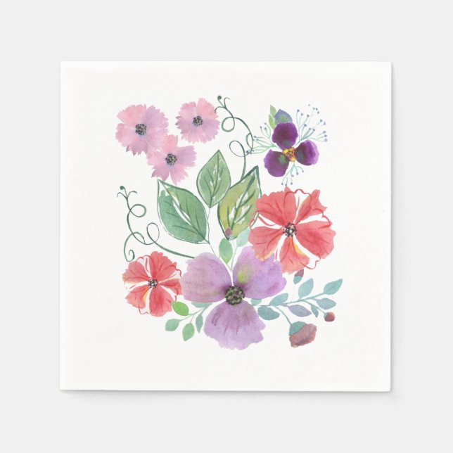 Aquarellfarben-Blume. Serviette (Vorderseite)