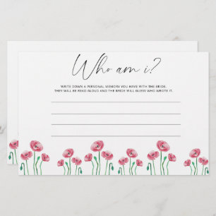 Aquarellfarben-Blume Wer bin ich Brautparty Briefpapier