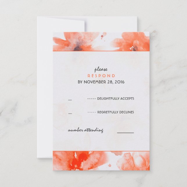 Aquarellfarben-Blume Zeitgenössische RSVP-Karte RSVP Karte (Vorderseite)