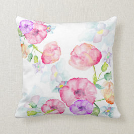 Aquarellfarben Blumendesign Kissen