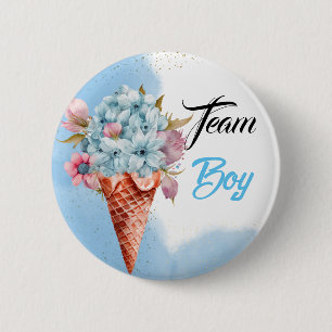 Aquarellfarben Blumeneis Creme Team Boy Gender off Button
