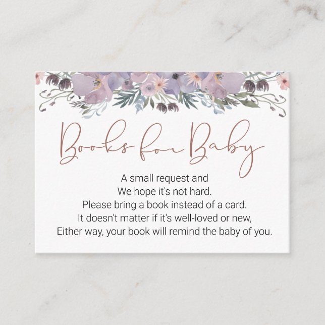 Aquarellfarben-Blumenkocher für BABY-Dusche Begleitkarte (Vorderseite)