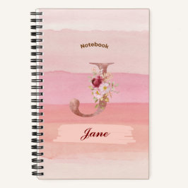 Aquarellfarben-Blumenpapier - Ursprünglich J Notizbuch