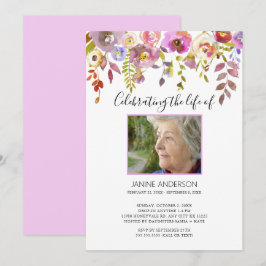 Aquarellfarben Blumentropfen Lebensfeier Foto Einladung