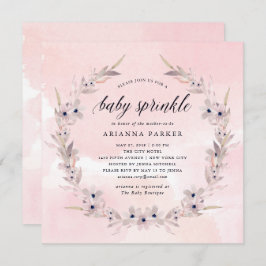 Aquarellfarben | Blush Pink Floral Baby Sprinkle Einladung