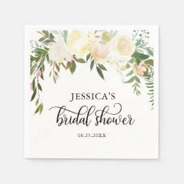 Aquarellfarben Blütenrosa Beige Elfenbeinküste Bra Serviette