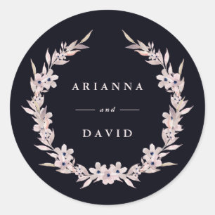 Aquarellfarben   Blütenrosa Blumenregen Runder Aufkleber