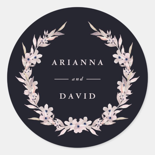 Aquarellfarben | Blütenrosa Blumenregen Runder Aufkleber (Vorderseite)