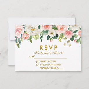 Aquarellfarben Blütenrosa UAWG Wedding P RSVP Karte